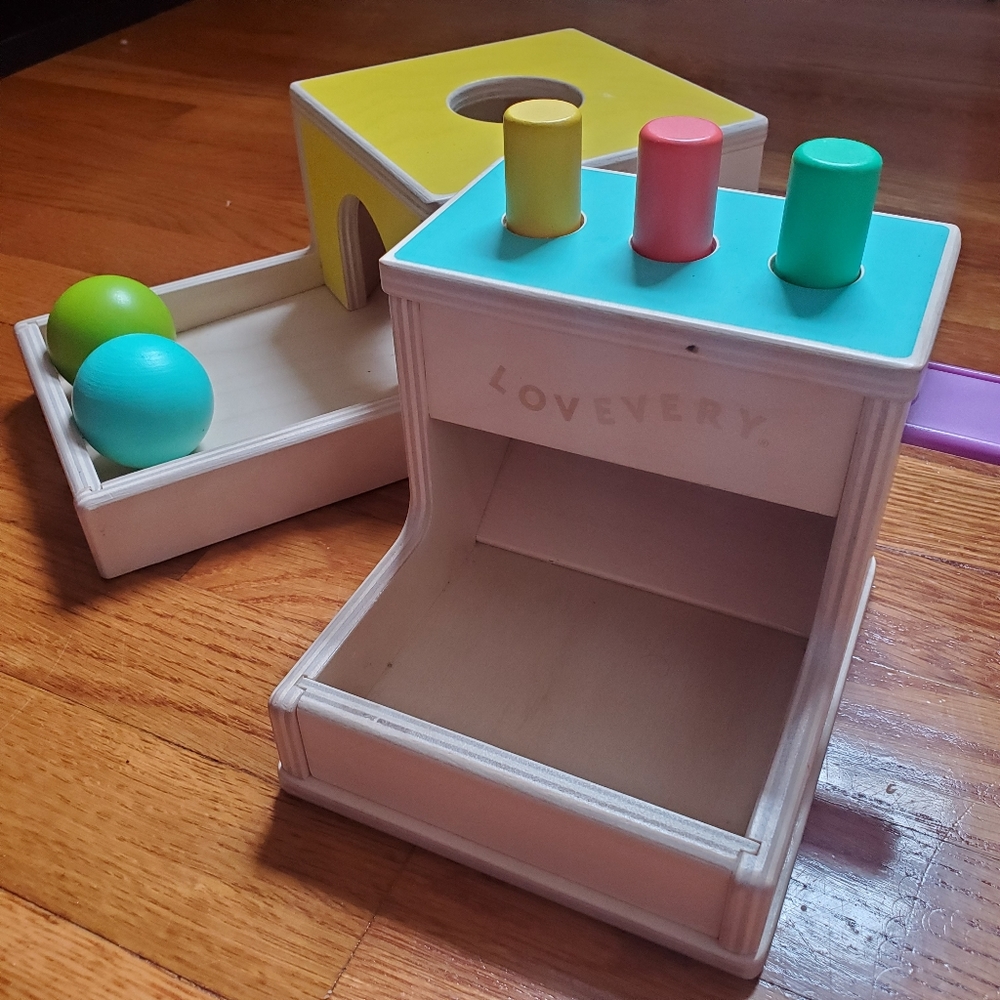 🦋 Lovevery Wooden Peg Drop and Ball Drop Box